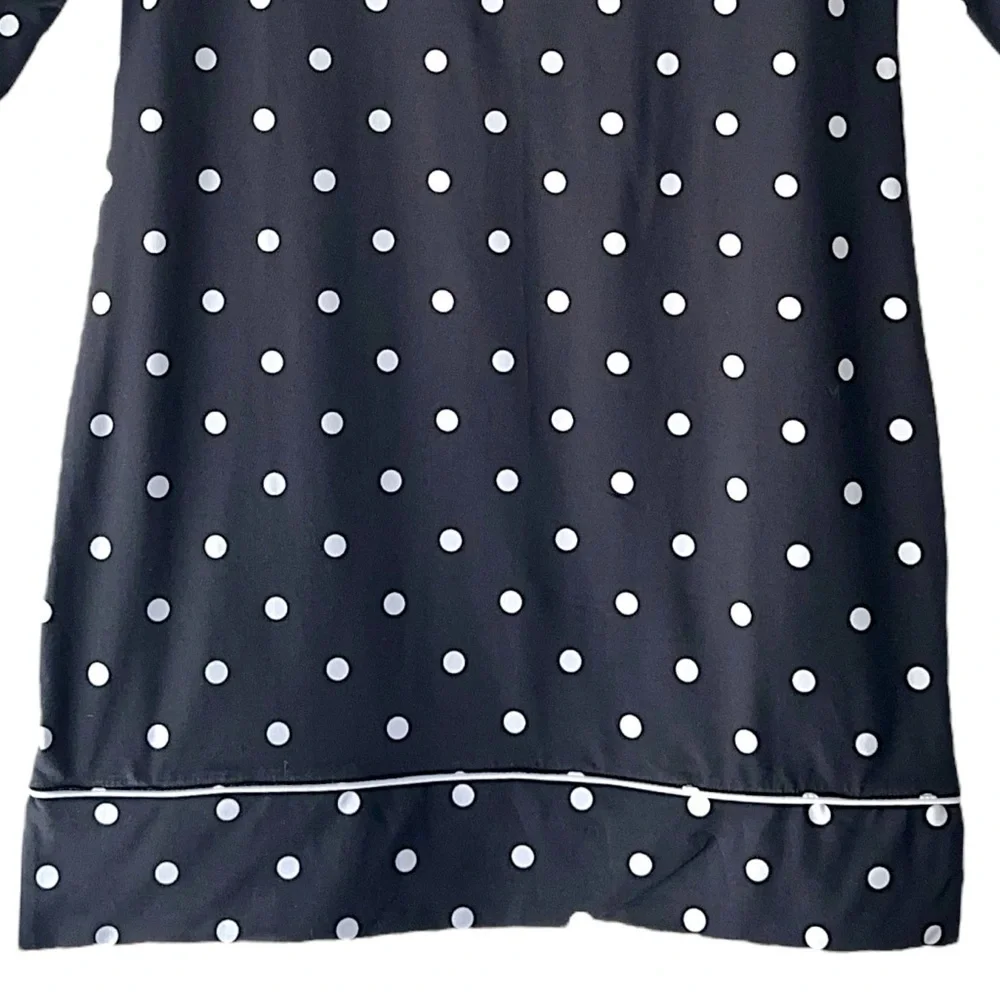 LANDS’ END | NWOT BLACK & WHITE POLK DOT 3/4 SLEEVE  SHEATH DRESS UPF 50 | XS_3